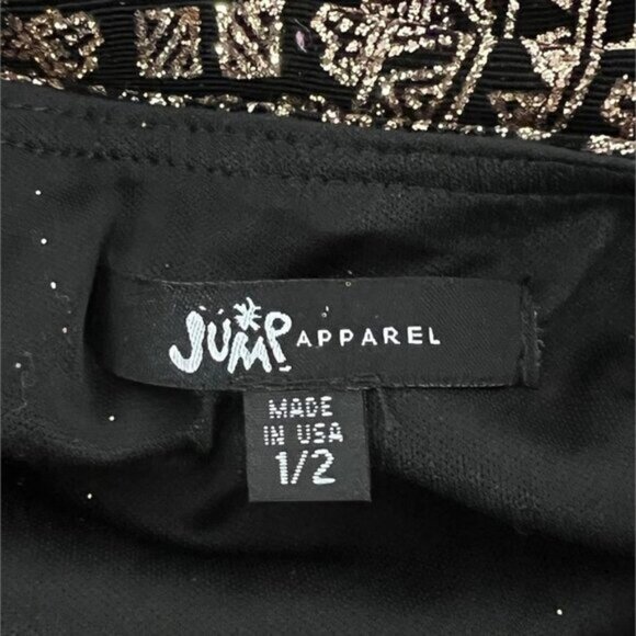 JUMP Apparel for Macy's Black & Gold Glitter Bodycon Sheath Dress Juniors sz 1/2 - Picture 8 of 9